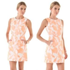 Diane Von Furstenberg Carpreena Rose Jacquard Mini Dress Sorbet Multi Size 10